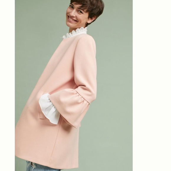 NEW Anthropologie Graceanne Flutter-Sleeve Coat - Picture 2 of 8